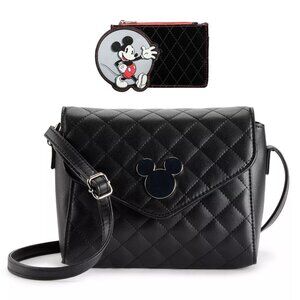 Disney Mickey Mouse Quilted Crossbody Purse and Card Wallet